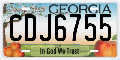 GA license plate CDJ6755