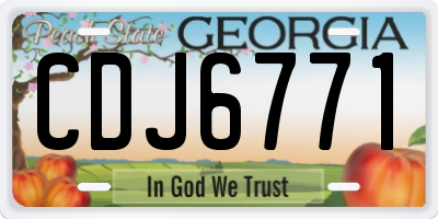 GA license plate CDJ6771