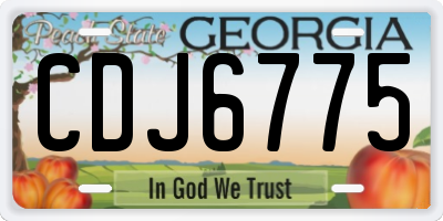 GA license plate CDJ6775