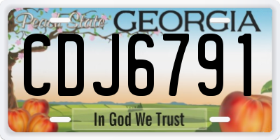 GA license plate CDJ6791