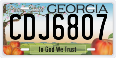 GA license plate CDJ6807