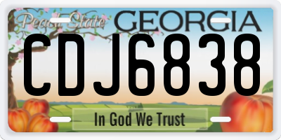 GA license plate CDJ6838