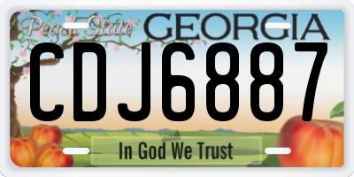 GA license plate CDJ6887