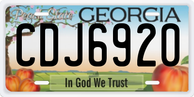 GA license plate CDJ6920