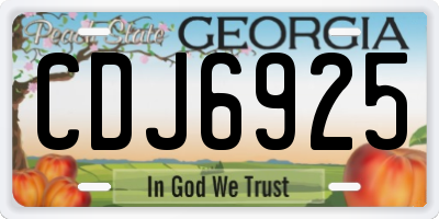 GA license plate CDJ6925