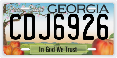 GA license plate CDJ6926
