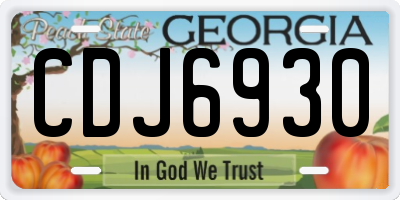 GA license plate CDJ6930