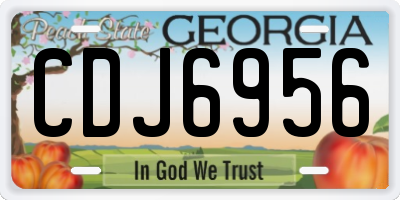 GA license plate CDJ6956