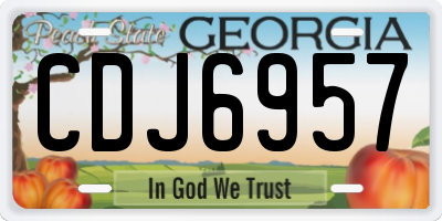GA license plate CDJ6957