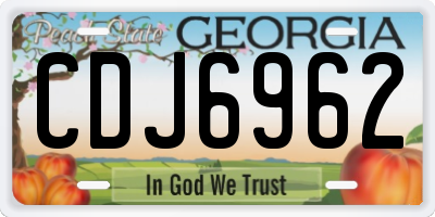 GA license plate CDJ6962