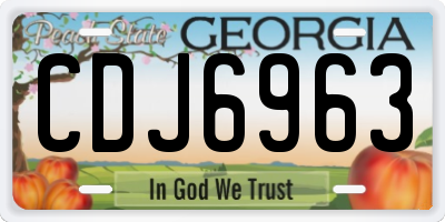 GA license plate CDJ6963