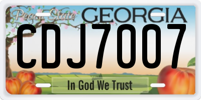 GA license plate CDJ7007