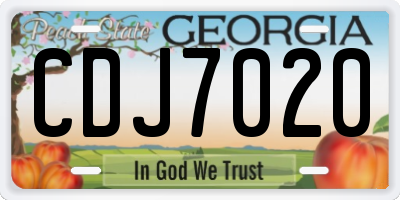 GA license plate CDJ7020