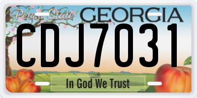 GA license plate CDJ7031