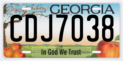 GA license plate CDJ7038