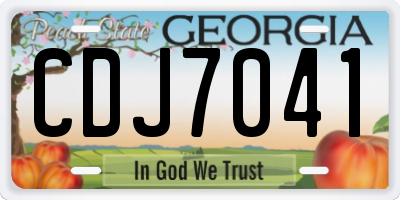 GA license plate CDJ7041