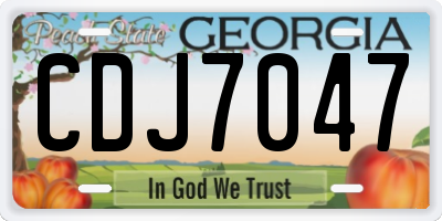 GA license plate CDJ7047