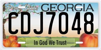 GA license plate CDJ7048