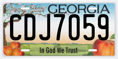 GA license plate CDJ7059
