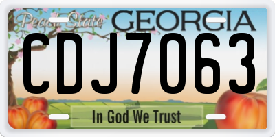GA license plate CDJ7063