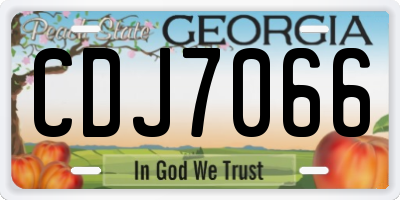 GA license plate CDJ7066