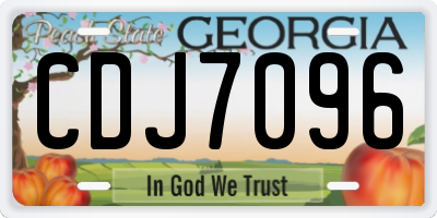 GA license plate CDJ7096