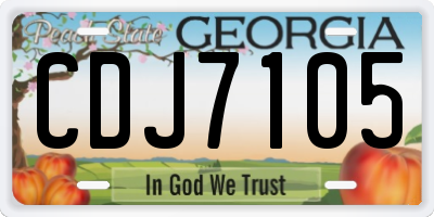 GA license plate CDJ7105