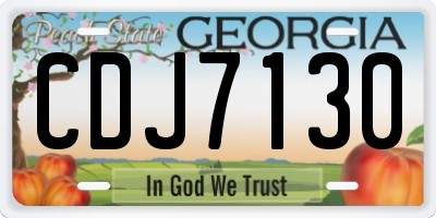 GA license plate CDJ7130
