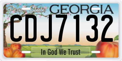 GA license plate CDJ7132