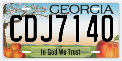 GA license plate CDJ7140