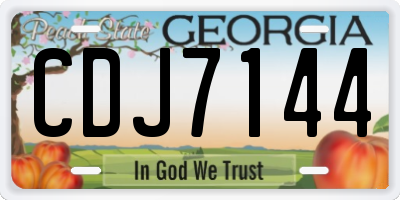 GA license plate CDJ7144
