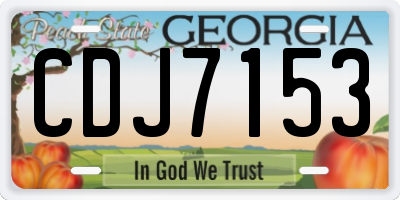 GA license plate CDJ7153