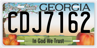 GA license plate CDJ7162