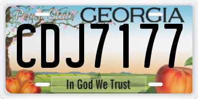 GA license plate CDJ7177
