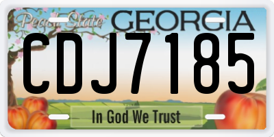GA license plate CDJ7185