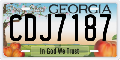 GA license plate CDJ7187