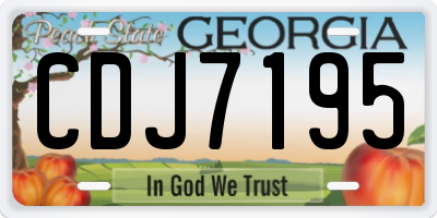 GA license plate CDJ7195