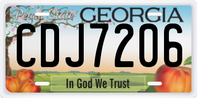 GA license plate CDJ7206