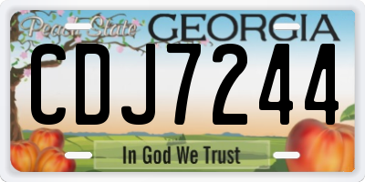 GA license plate CDJ7244