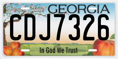 GA license plate CDJ7326