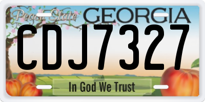GA license plate CDJ7327