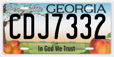 GA license plate CDJ7332