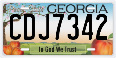GA license plate CDJ7342