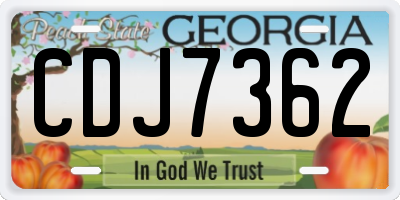 GA license plate CDJ7362
