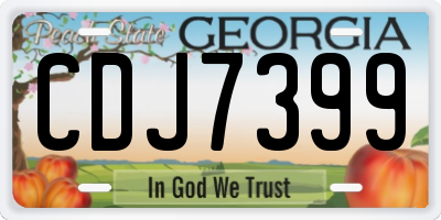 GA license plate CDJ7399
