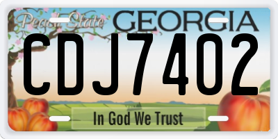 GA license plate CDJ7402