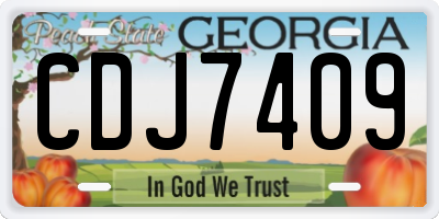GA license plate CDJ7409