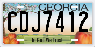 GA license plate CDJ7412