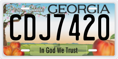 GA license plate CDJ7420
