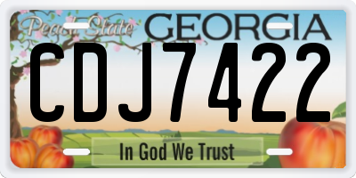 GA license plate CDJ7422
